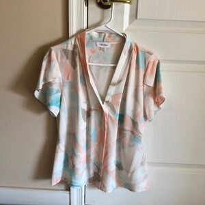 Calvin Klein Pastel Short Sleeve Blouse